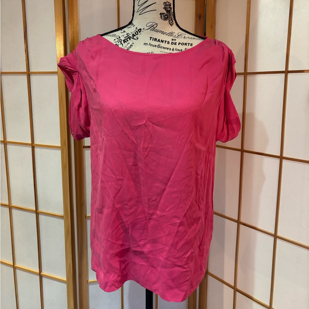 Alice + Olivia silk fuchsia top
